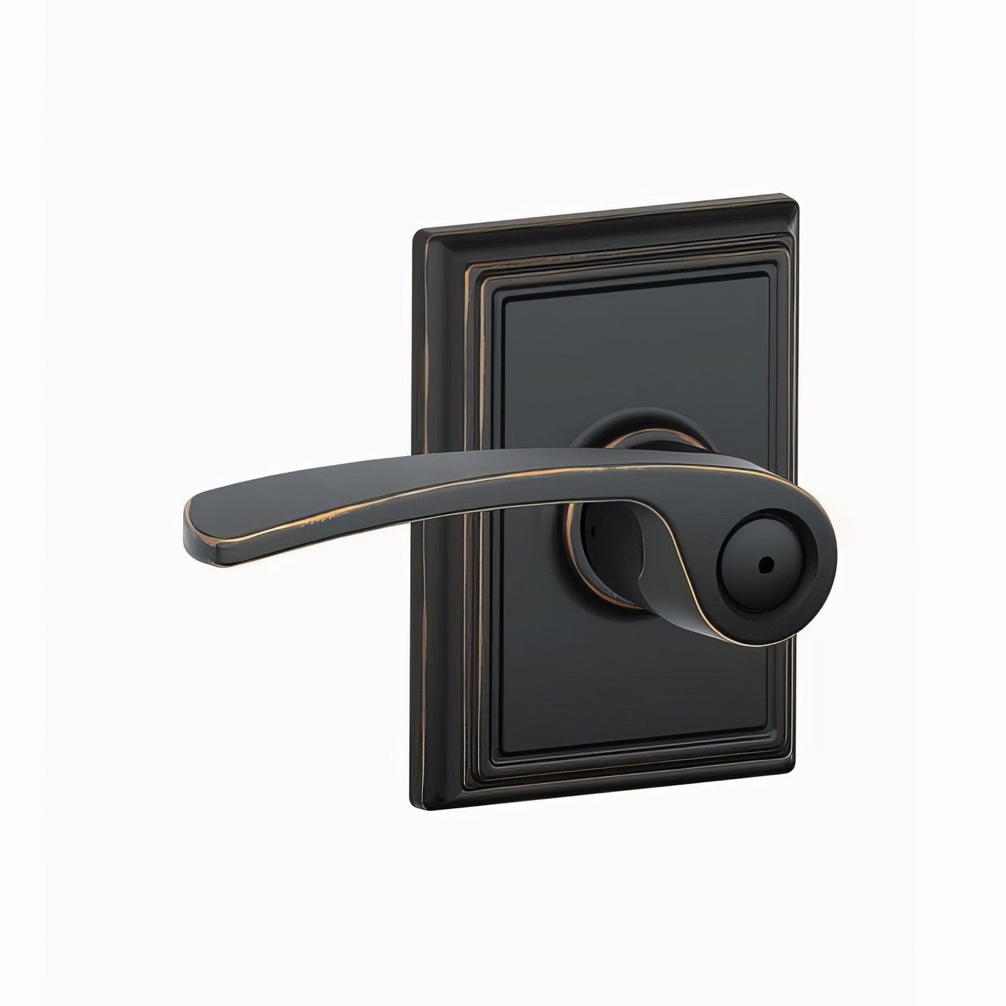 Schlage F40MER716ADD Merano with Addison Rose Privacy Door Lever Aged Bronze
