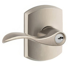 Schlage F51A-ACC-GRW Keyed Entry Door Lever with Greenwich Decorative Rose.