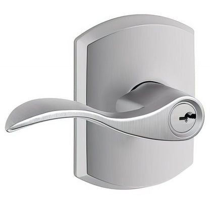 Schlage F51A-ACC-GRW Keyed Entry Door Lever with Greenwich Decorative Rose