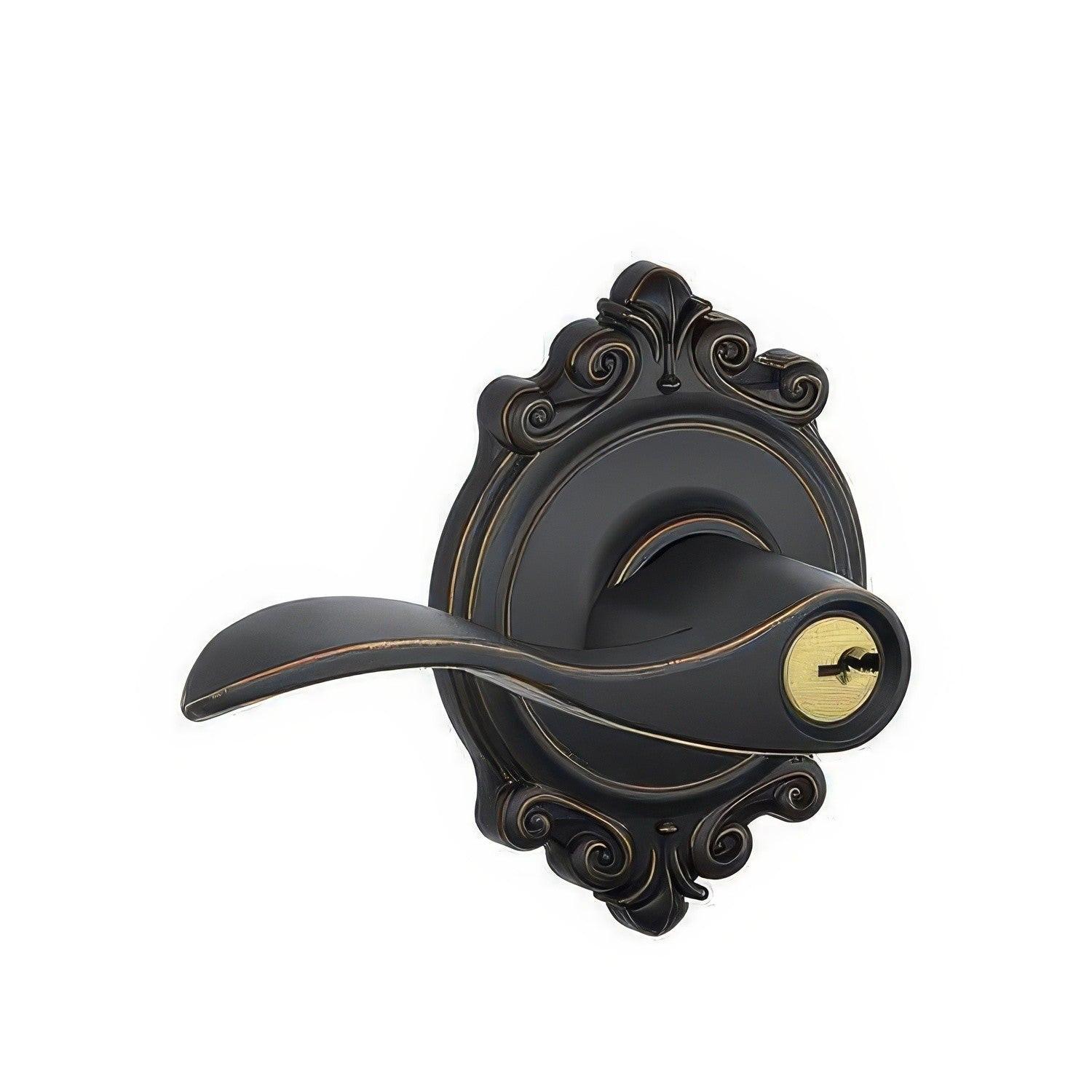 Schlage F51A-ACC-BRK F-Series Accent Keyed Entry Door Lever