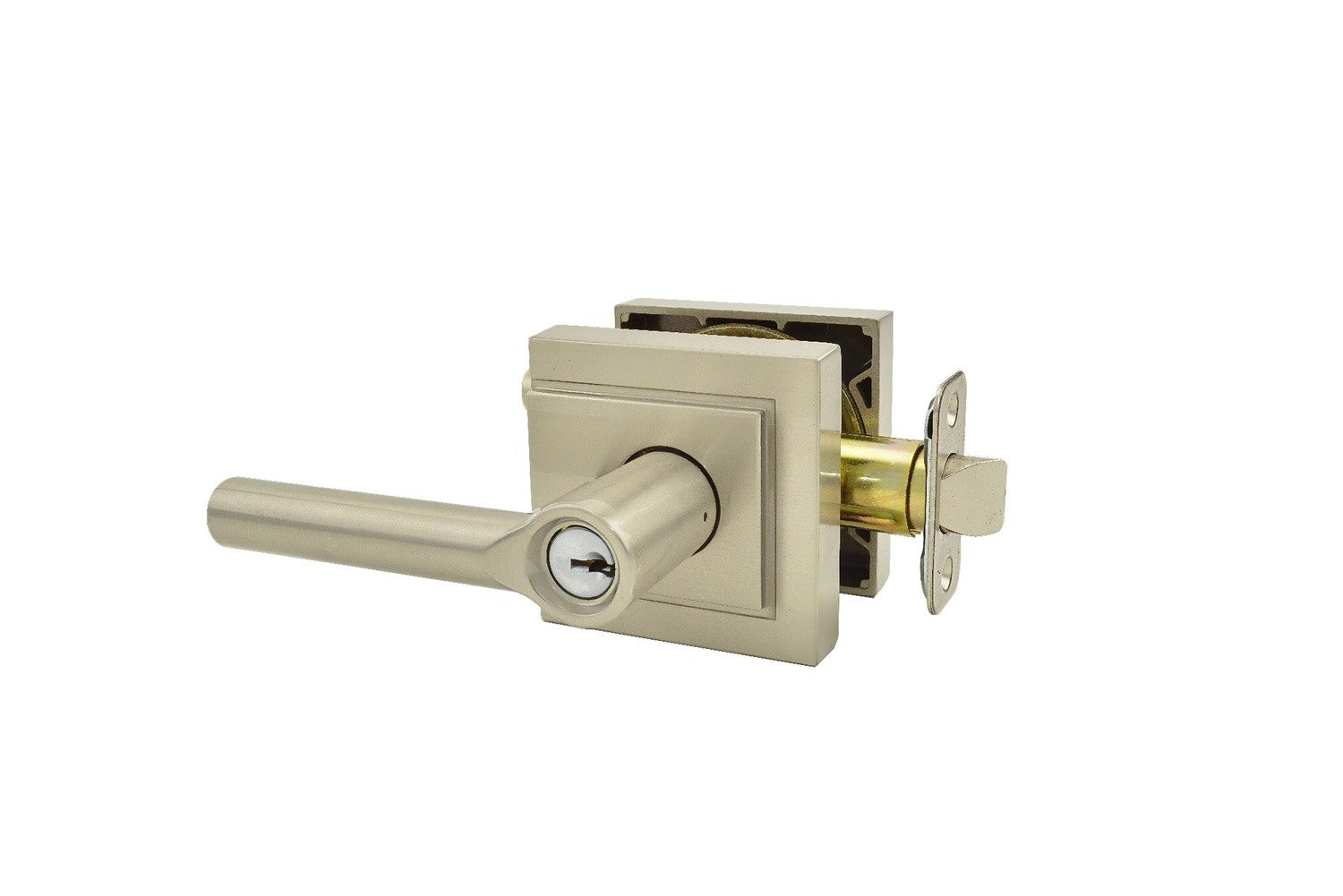 Schlage F51ABRW619ULD Broadway with Upland Rose Keyed Entry Door Lever