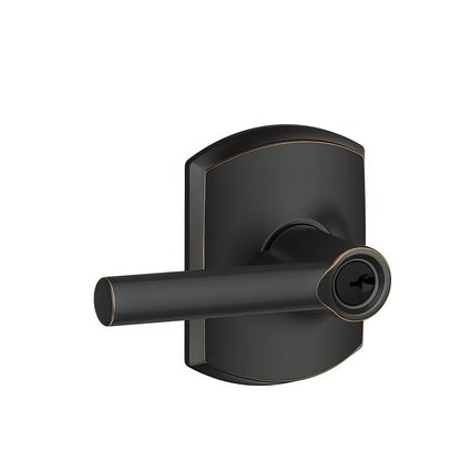 Schlage F51ABRW-GRW Broadway with Greenwich Rose Keyed Entry Door Lever