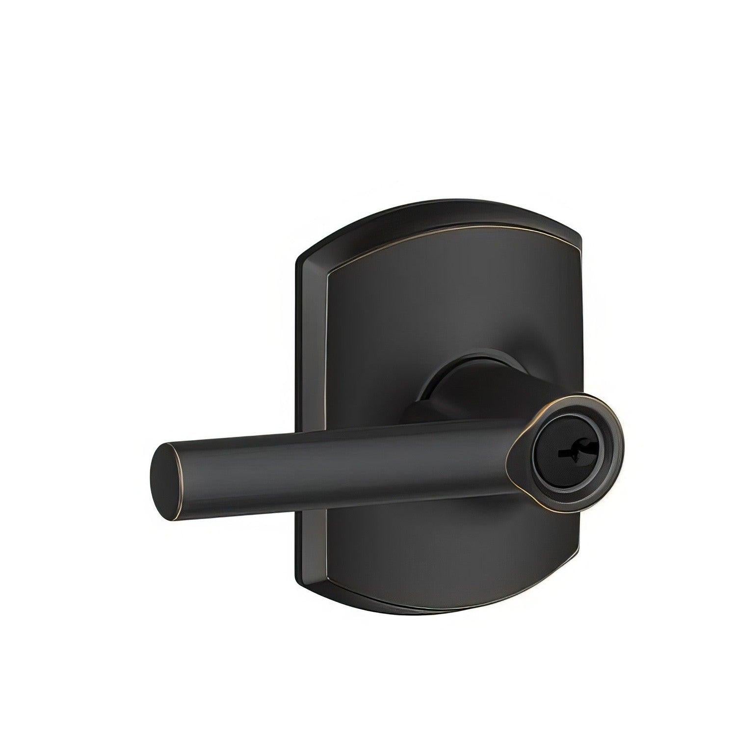 Schlage F51ABRW-GRW Broadway with Greenwich Rose Keyed Entry Door Lever