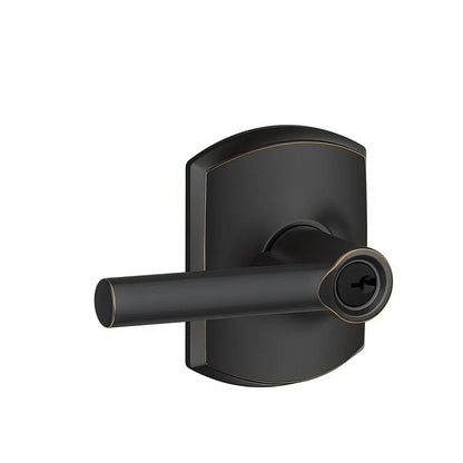 Schlage F51ABRW-GRW Broadway with Greenwich Rose Keyed Entry Door Lever