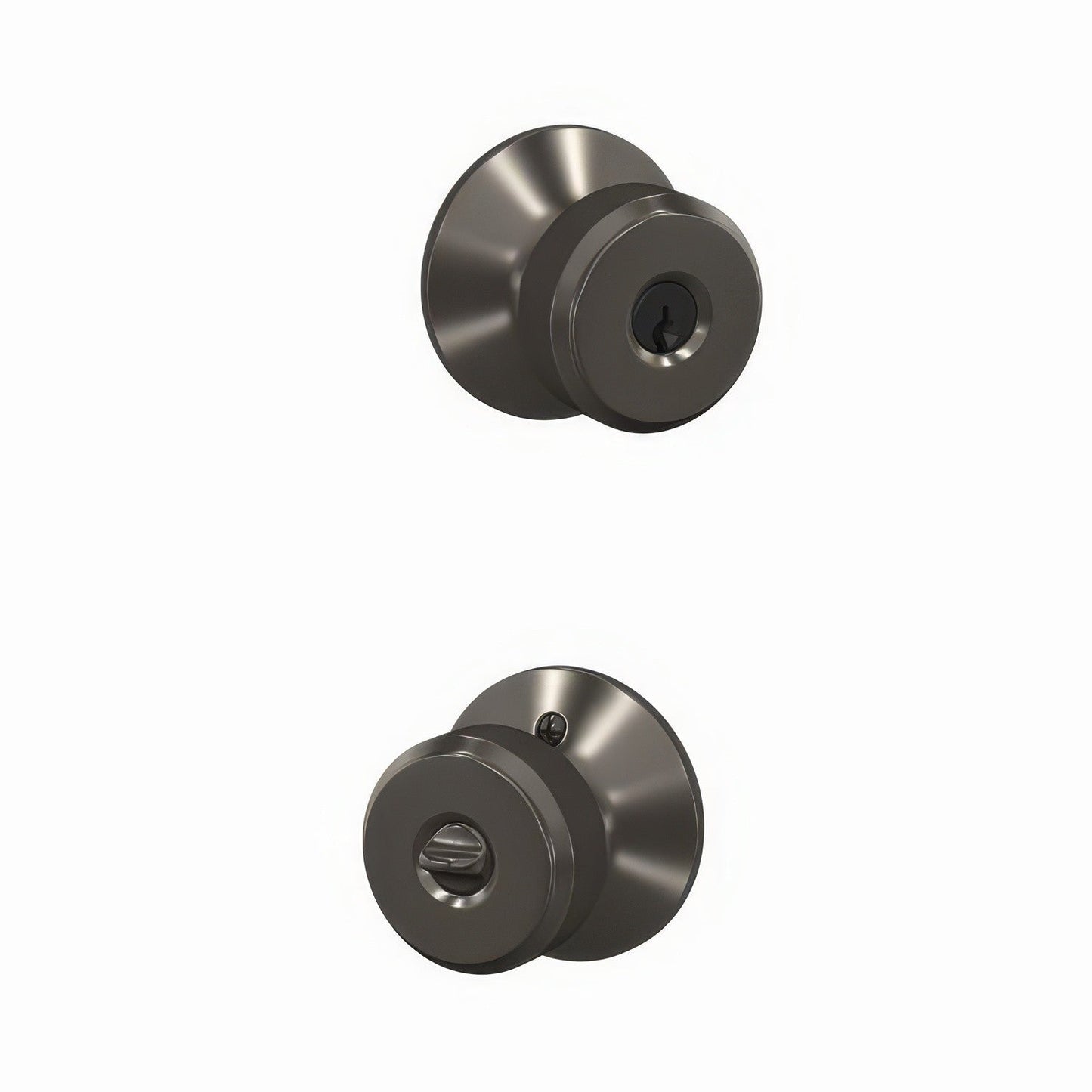 Schlage F51ABWE530KIN Bowery with Kinsler Rose Keyed Entry Door Knob Black Stainless