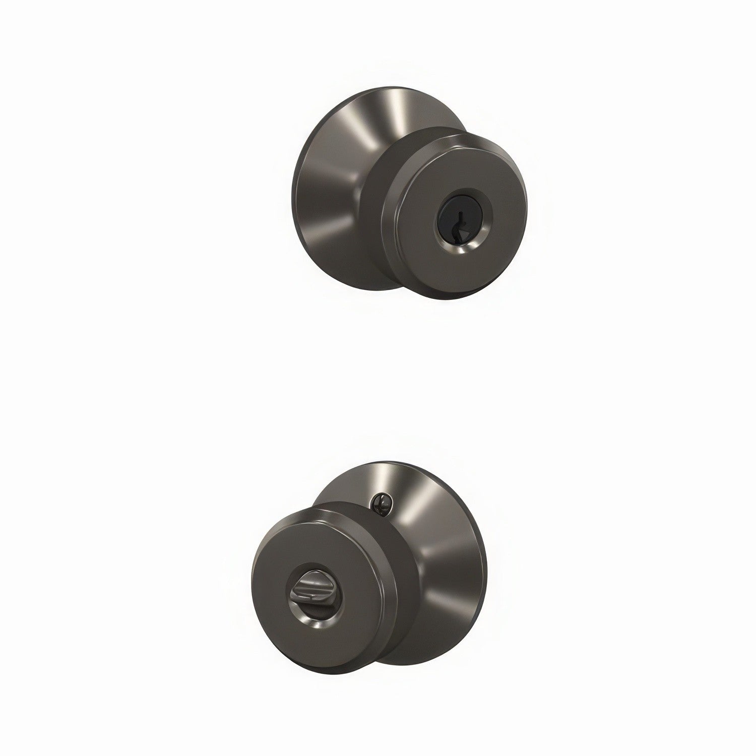 Schlage F51ABWE530KIN Bowery with Kinsler Rose Keyed Entry Door Knob Black Stainless