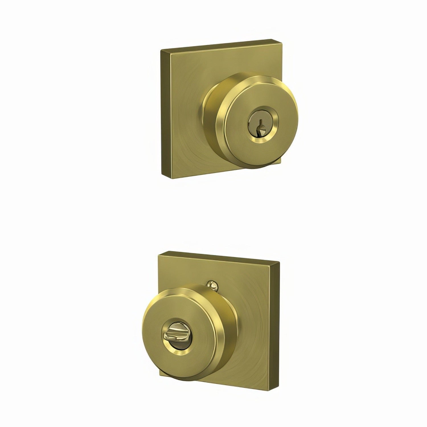 Schlage F51A-BWE-COL Bowery Knob with Collins Rose Keyed Entry Lock.