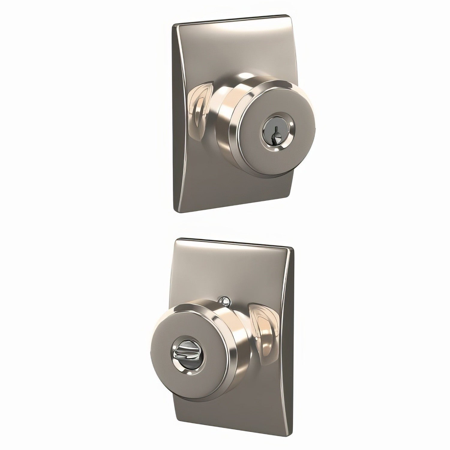 Schlage F51A-BWE-CEN Bowery Knob with Century Trim Keyed Entry Door Knob