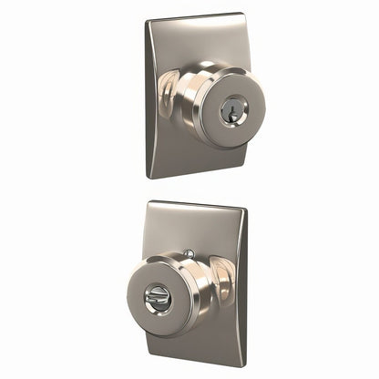 Schlage F51A-BWE-CEN Bowery Knob with Century Trim Keyed Entry Door Knob.