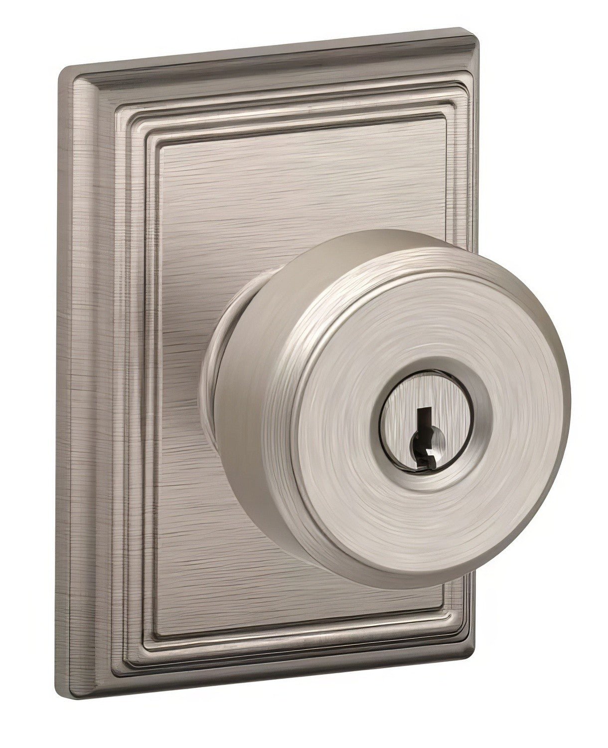 Schlage F51ABWE-ADD Bowery with Addison Rose Keyed Entry Door Knob
