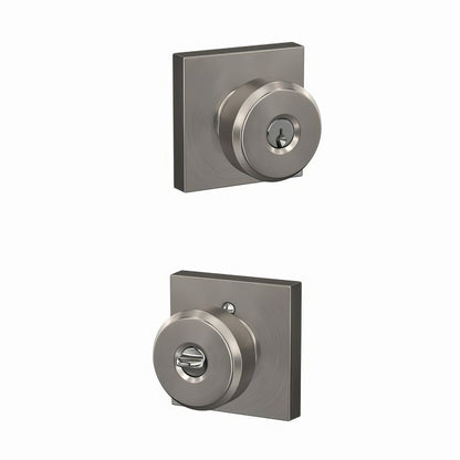 Schlage F51A-BWE-COL Bowery Knob with Collins Rose Keyed Entry Lock.