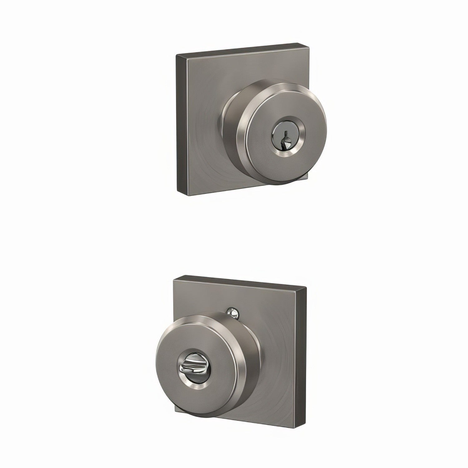 Schlage F51A-BWE-COL Bowery Knob with Collins Rose Keyed Entry Lock
