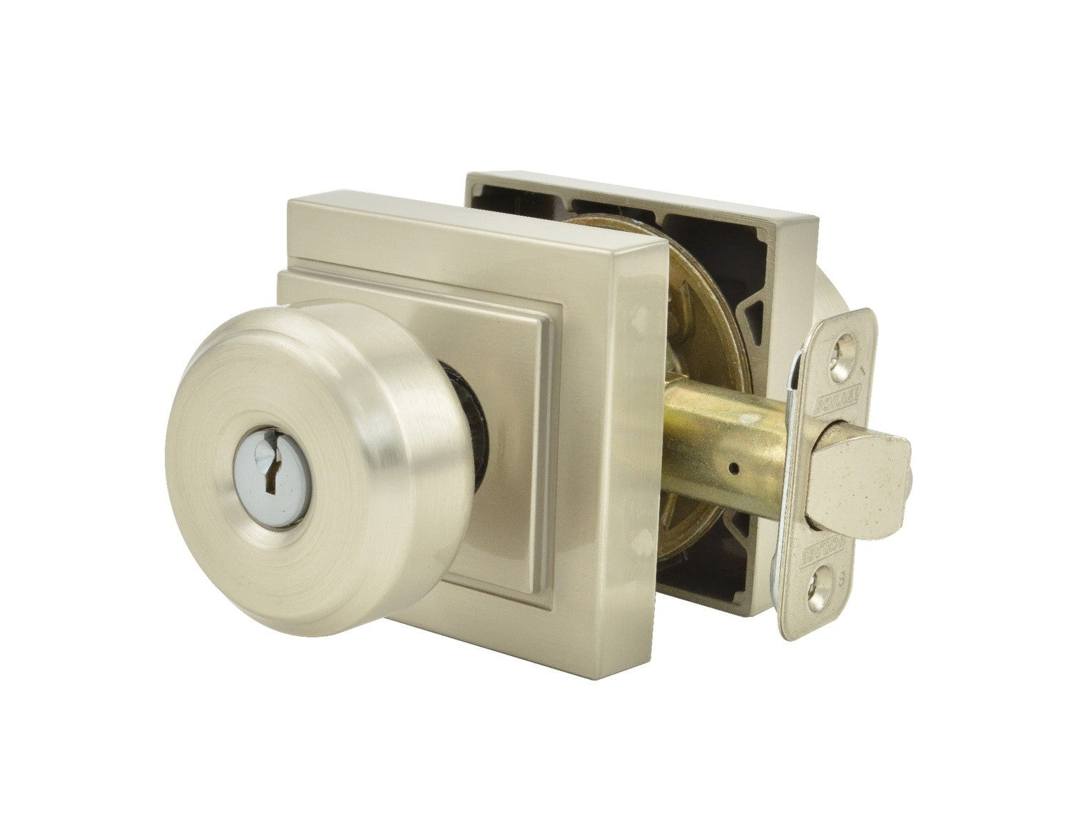 Schlage F51ABWE619ULD Bowery with Upland Rose Keyed Entry Door Knob Satin Nickel
