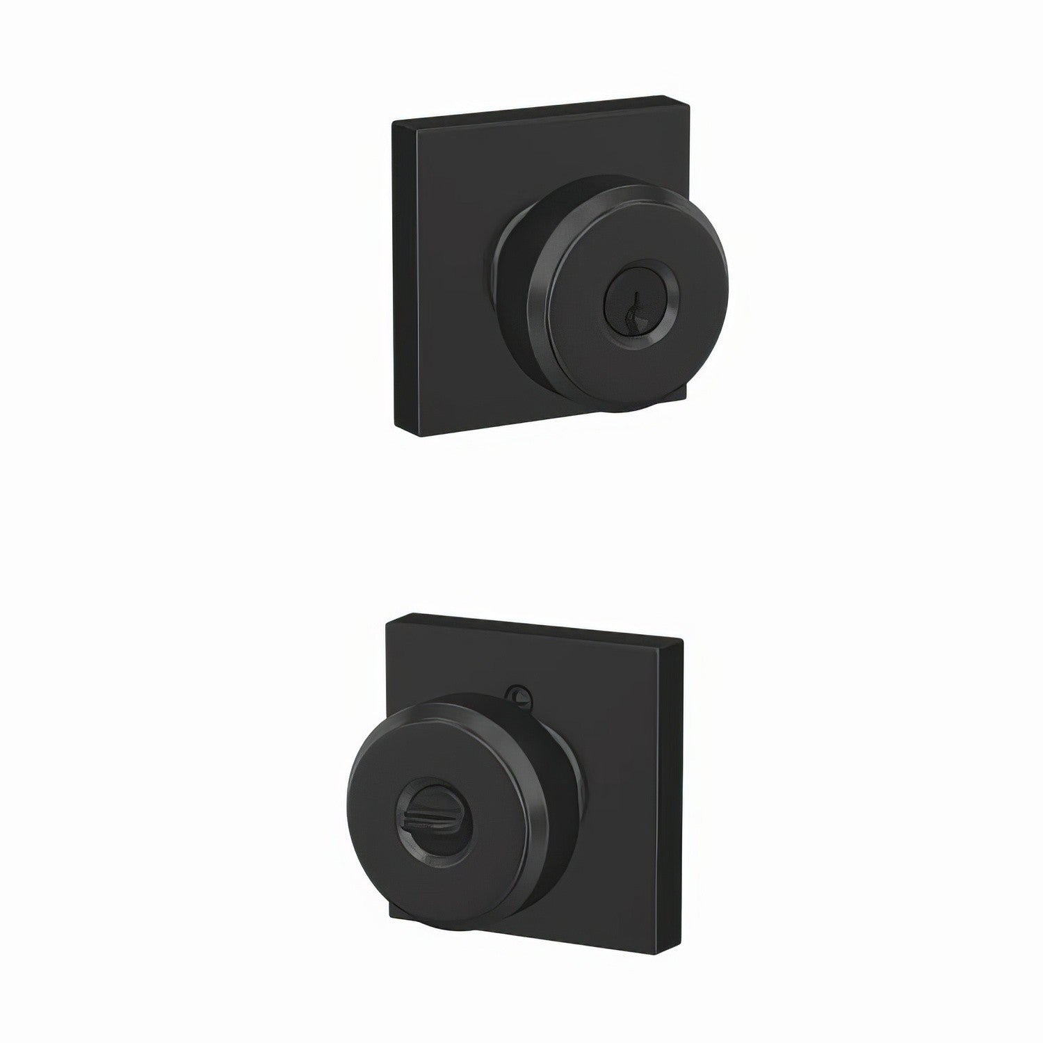 Schlage F51A-BWE-COL Bowery Knob with Collins Rose Keyed Entry Lock.