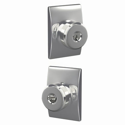 Schlage F51A-BWE-CEN Bowery Knob with Century Trim Keyed Entry Door Knob