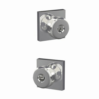 Schlage F51A-BWE-COL Bowery Knob with Collins Rose Keyed Entry Lock