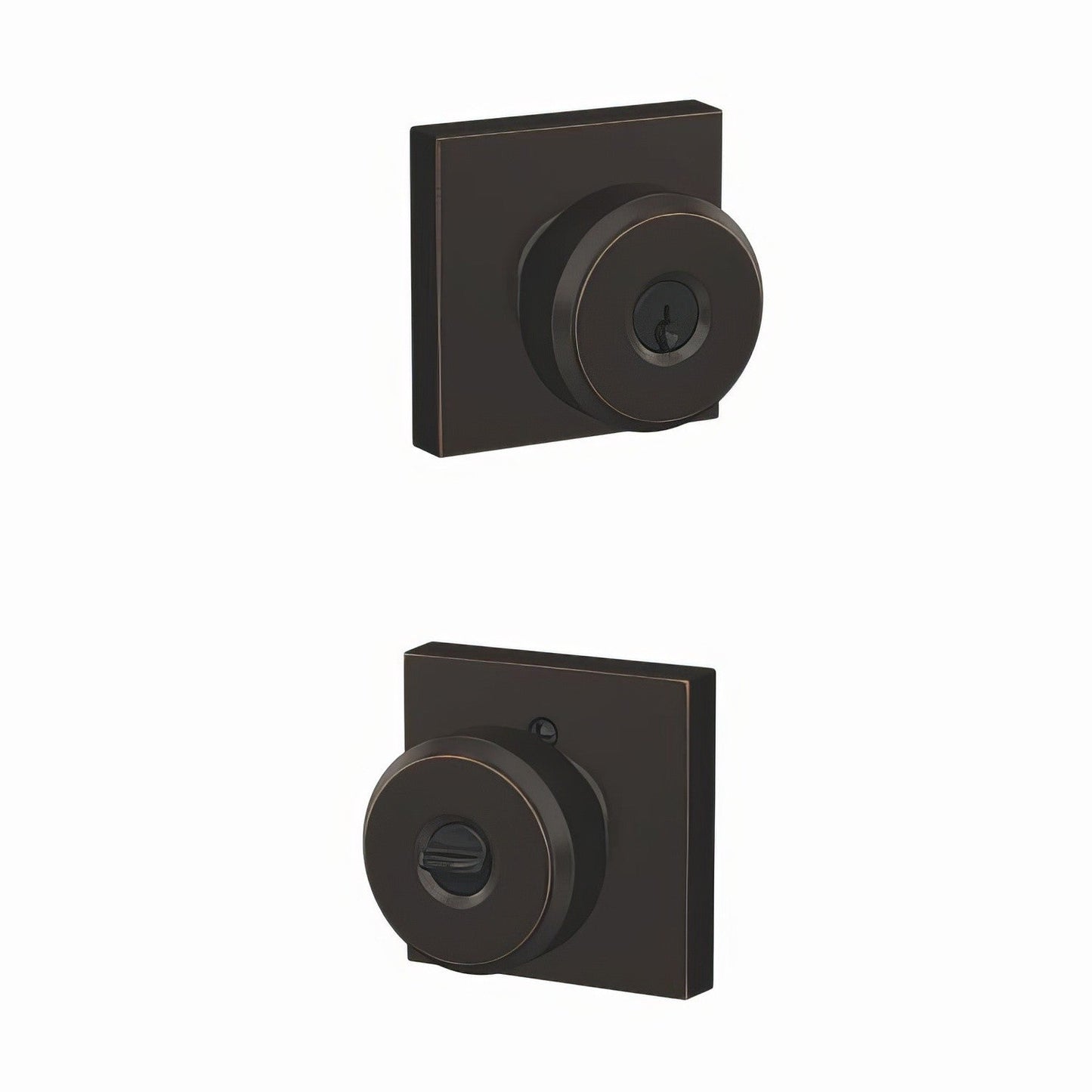 Schlage F51A-BWE-COL Bowery Knob with Collins Rose Keyed Entry Lock