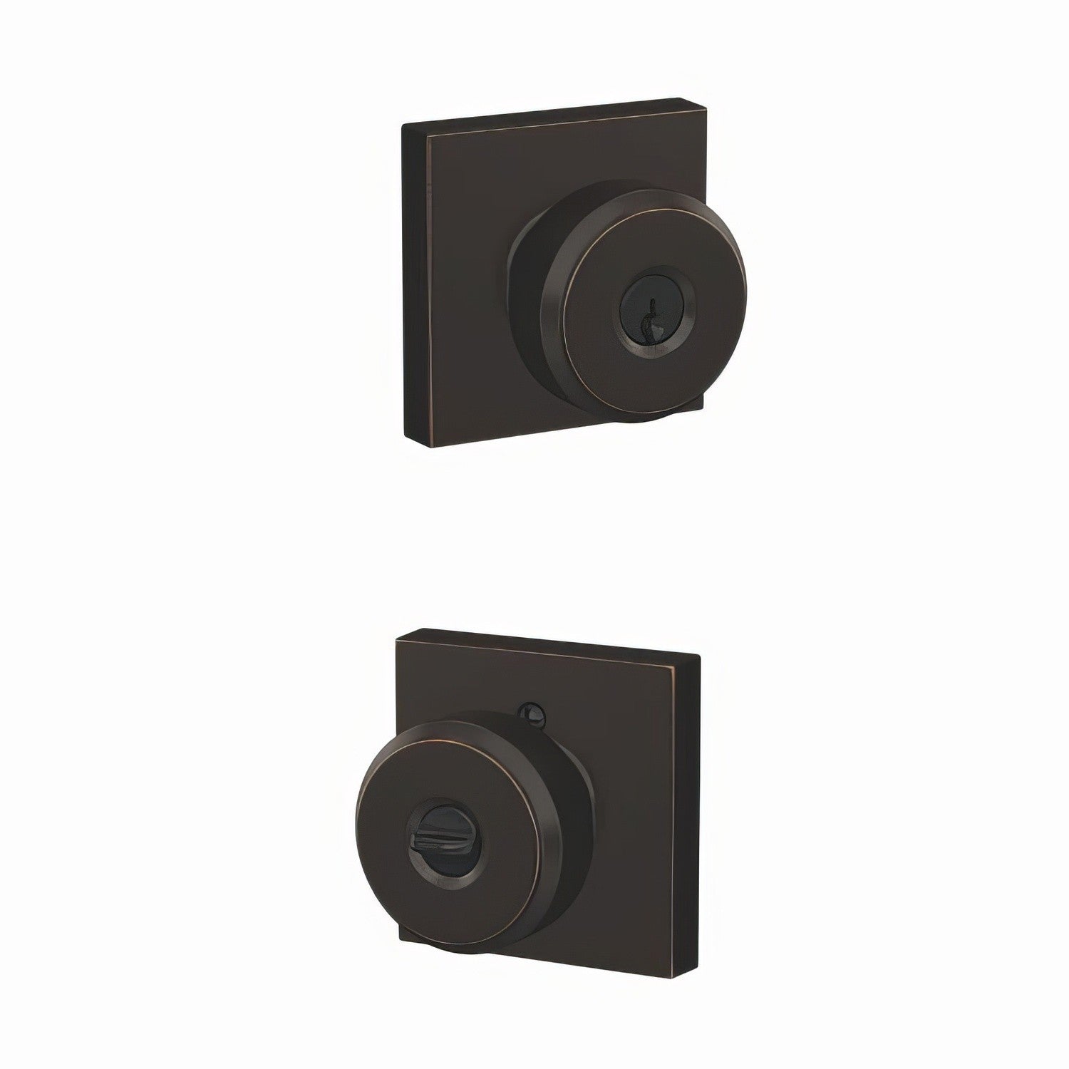 Schlage F51A-BWE-COL Bowery Knob with Collins Rose Keyed Entry Lock