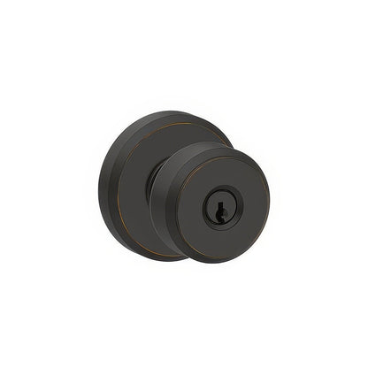 Schlage F51ABWE-GSN Bowery with Greyson Rose Keyed Entry Door Knob