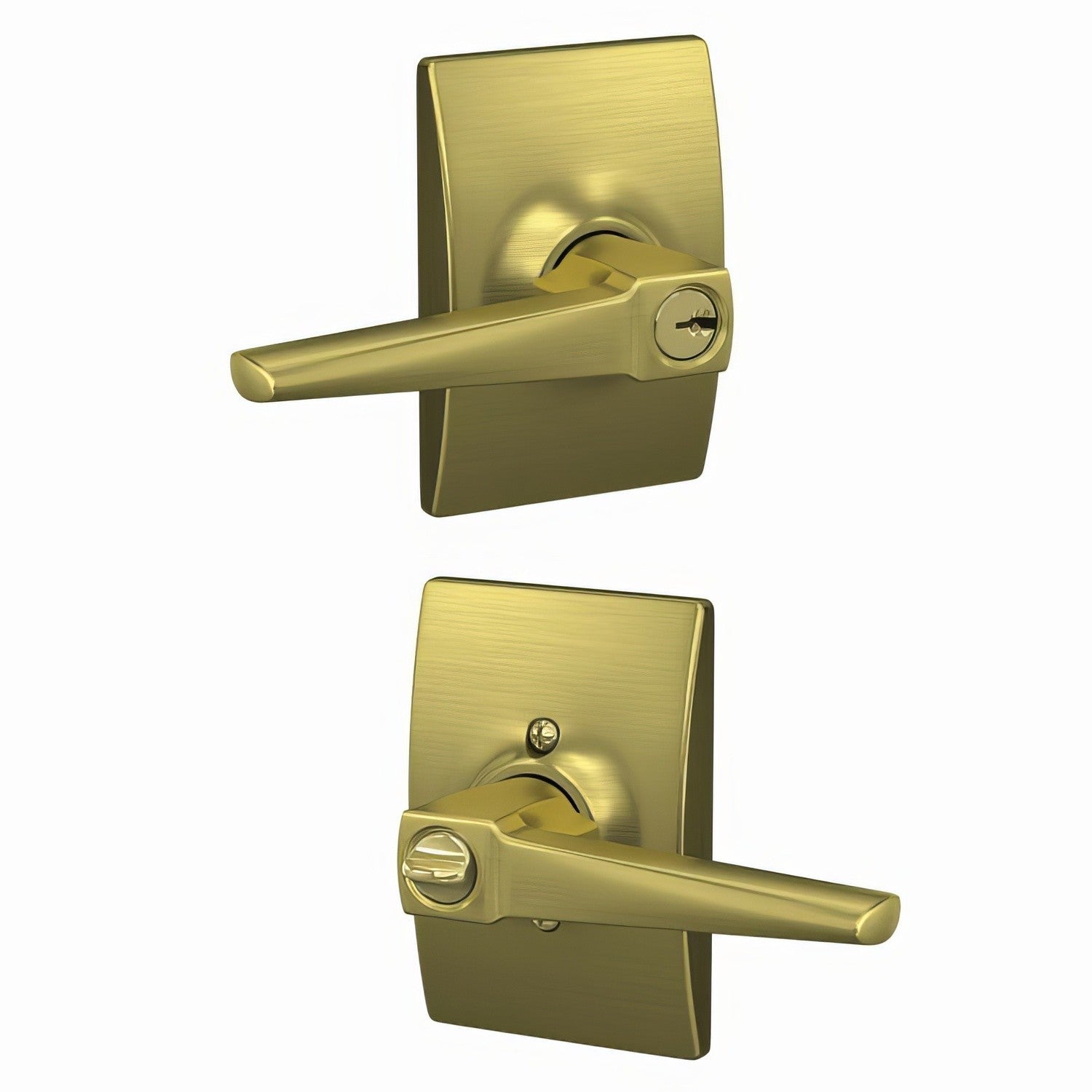 Schlage F51A-ELR-CEN Eller Single Cylinder Keyed Entry Lever Lock.