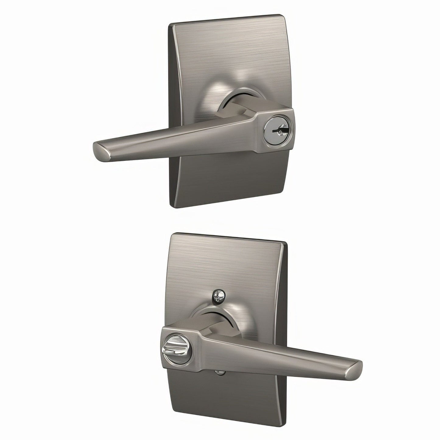 Schlage F51A-ELR-CEN Eller Single Cylinder Keyed Entry Lever Lock.