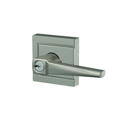 Schlage F51AELR-ULD Eller with Upland Rose Keyed Entry Door Lever