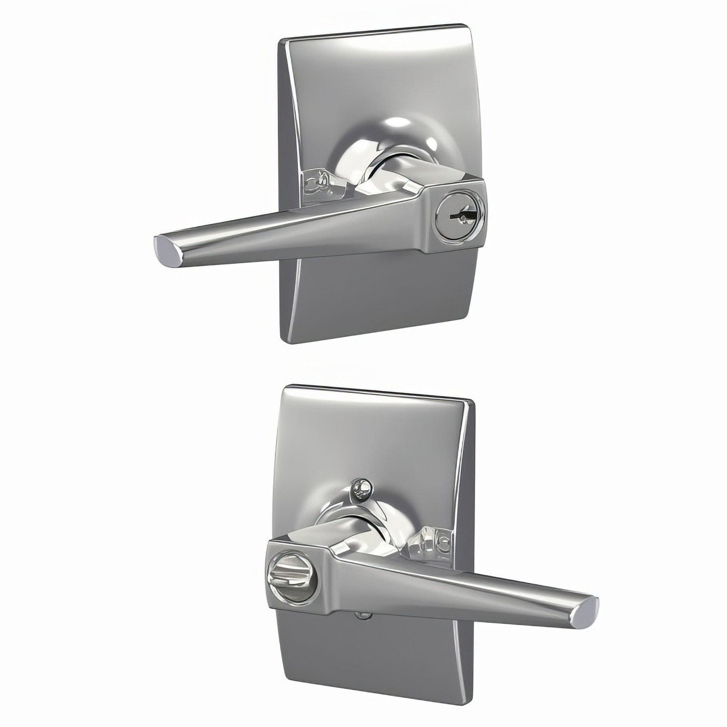 Schlage F51A-ELR-CEN Eller Single Cylinder Keyed Entry Lever Lock