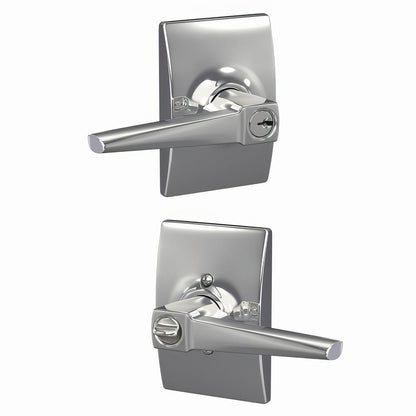 Schlage F51A-ELR-CEN Eller Single Cylinder Keyed Entry Lever Lock.