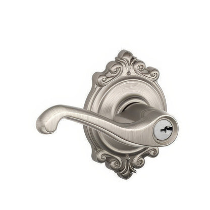 Schlage F51A-FLA-BRK F-Series Flair Keyed Entry Door Lever