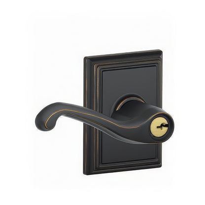 Schlage F51A-FLA-ADD F-Series Flair Keyed Entry Door Lever.