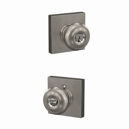 Schlage F51AGEO-COL Georgian with Collins Rose Keyed Entry Door Knob.