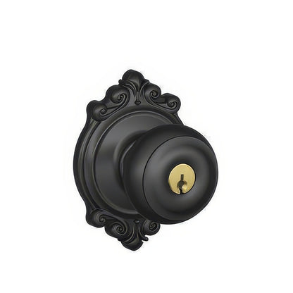 Schlage F51A-GEO-BRK F-Series Georgian Keyed Entry Door Knob.