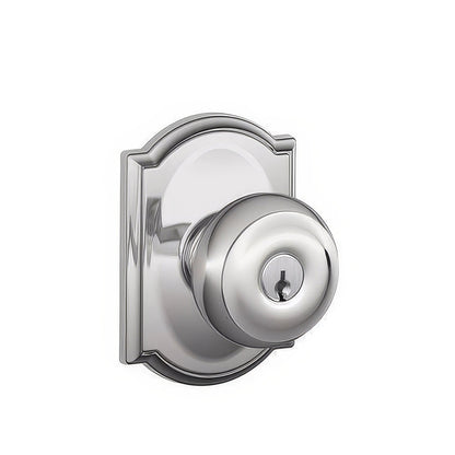 Schlage F51A-GEO-CAM F-Series Georgian Keyed Entry Door Knob.