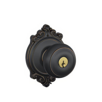 Schlage F51A-GEO-BRK F-Series Georgian Keyed Entry Door Knob.