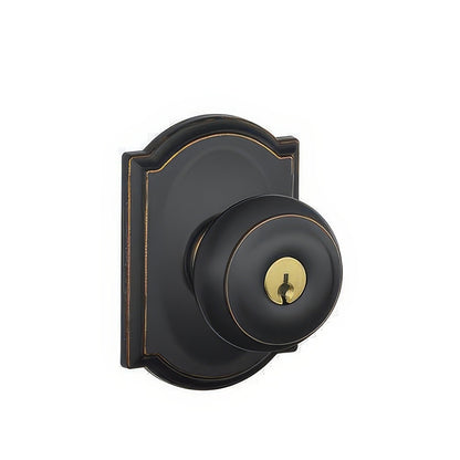 Schlage F51A-GEO-CAM F-Series Georgian Keyed Entry Door Knob.