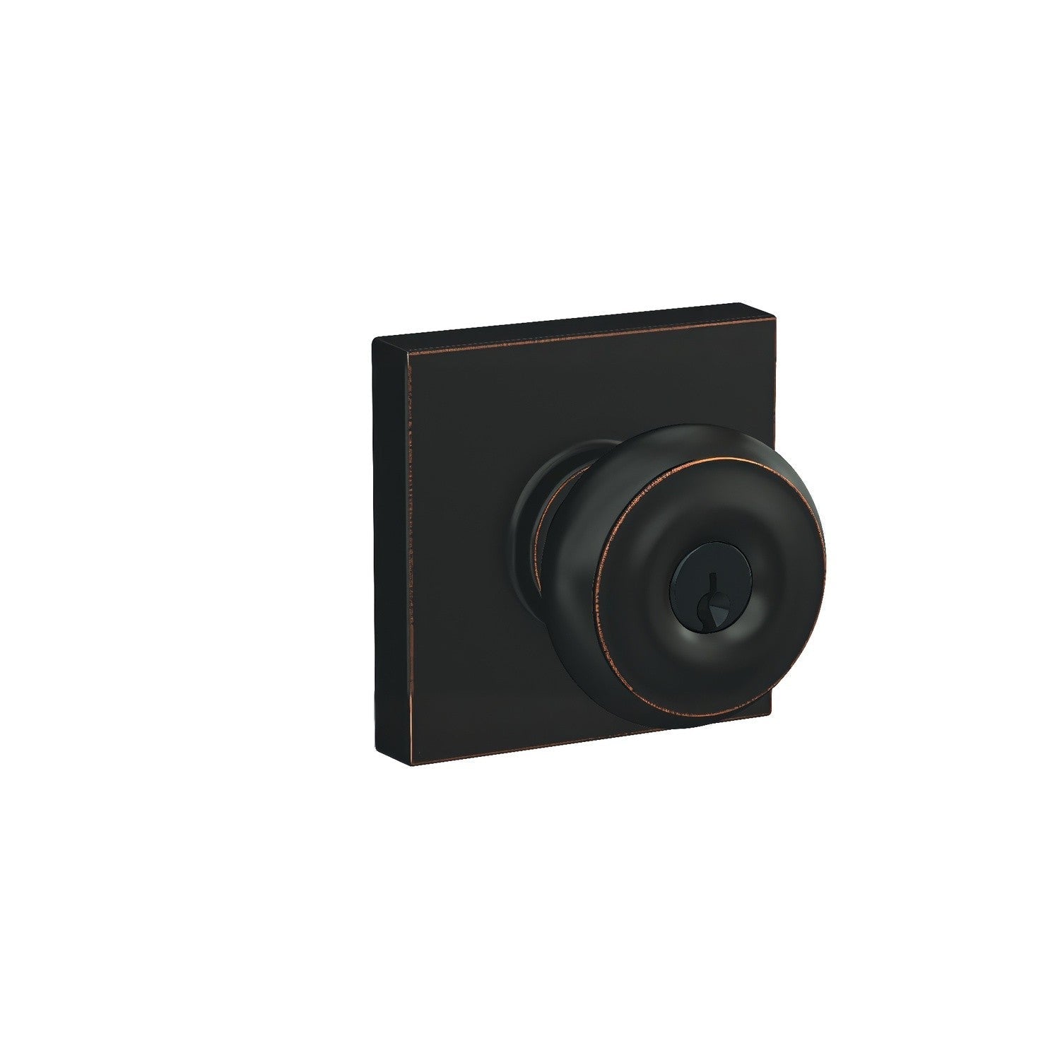 Schlage F51AGEO-COL Georgian with Collins Rose Keyed Entry Door Knob