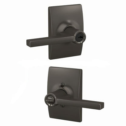Schlage F51A-LAT-CEN F-Series Latitude Keyed Entry Door Lever.
