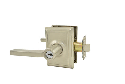 Schlage F51ALAT-ADD Latitude with Addison Rose Keyed Entry Door Lever