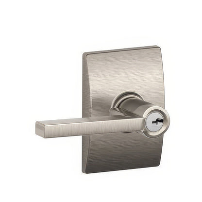 Schlage F51A-LAT-CEN F-Series Latitude Keyed Entry Door Lever.