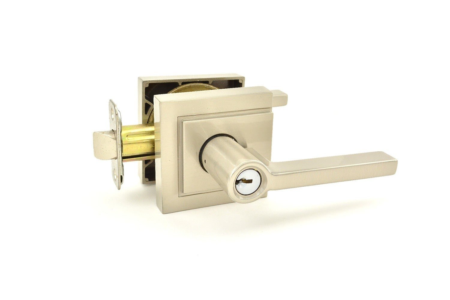 Schlage F51ALAT-ULD Latitude with Upland Rose Keyed Entry Door Lever