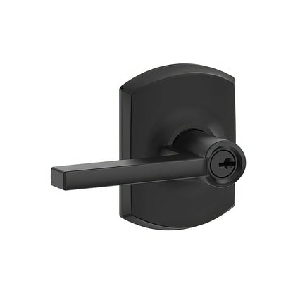 Schlage F51ALAT-GRW Latitude with Greenwich Rose Keyed Entry Door Lever
