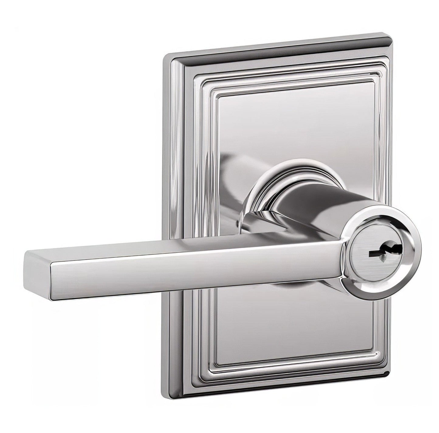 Schlage F51ALAT-ADD Latitude with Addison Rose Keyed Entry Door Lever