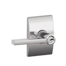 Schlage F51A-LAT-CEN F-Series Latitude Keyed Entry Door Lever.