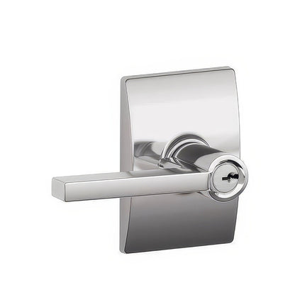 Schlage F51A-LAT-CEN F-Series Latitude Keyed Entry Door Lever.