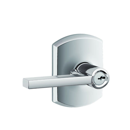 Schlage F51ALAT-GRW Latitude with Greenwich Rose Keyed Entry Door Lever