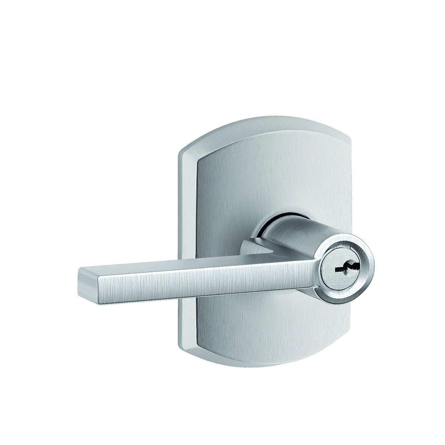 Schlage F51ALAT-GRW Latitude with Greenwich Rose Keyed Entry Door Lever