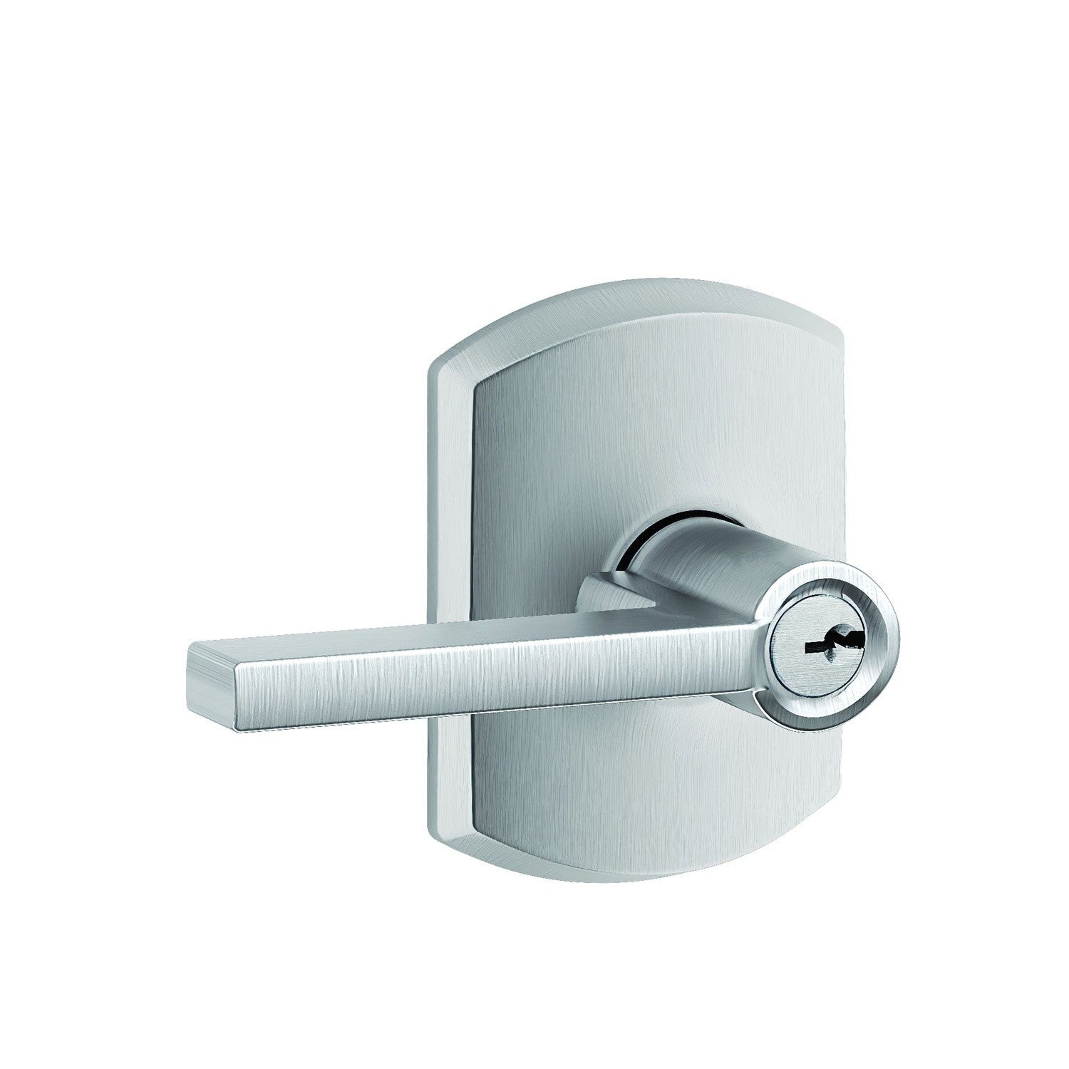 Schlage F51ALAT-GRW Latitude with Greenwich Rose Keyed Entry Door Lever
