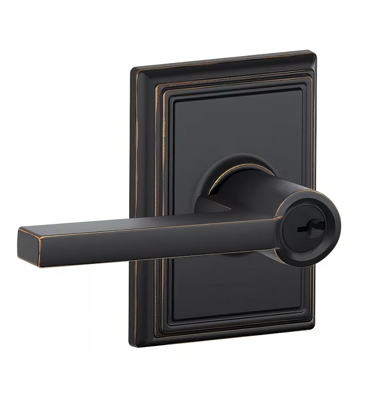 Schlage F51ALAT-ADD Latitude with Addison Rose Keyed Entry Door Lever