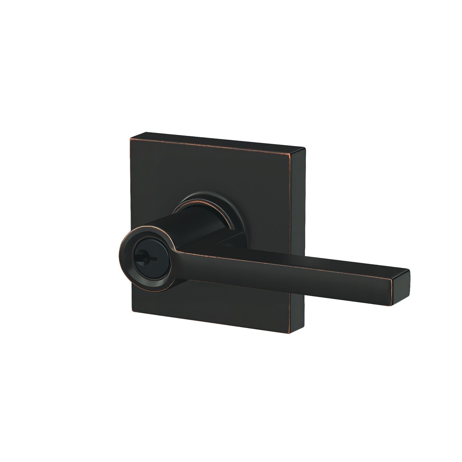 Schlage F51ALAT-COL Latitude with Collins Rose Keyed Entry Door Lever