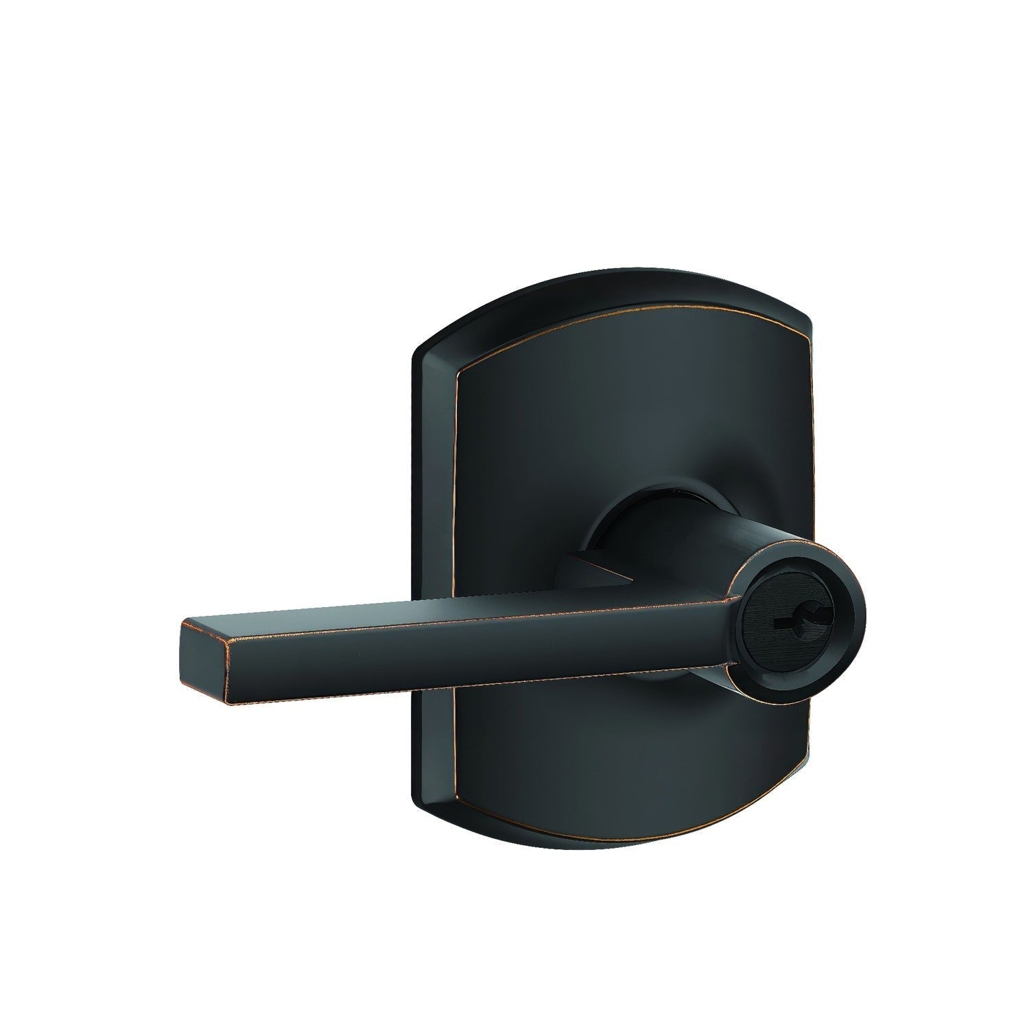 Schlage F51ALAT-GRW Latitude with Greenwich Rose Keyed Entry Door Lever
